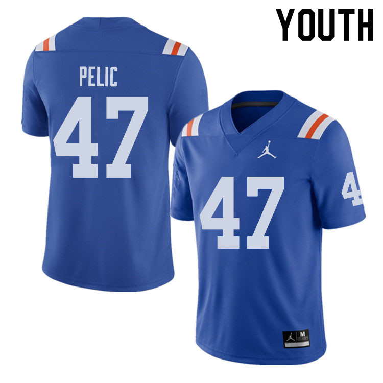 Jordan Brand Youth #47 Justin Pelic Florida Gators Throwback Alternate College Football Jerseys Sale - Click Image to Close